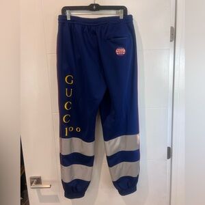 Gucci Blue and Silver Logo Track Pants